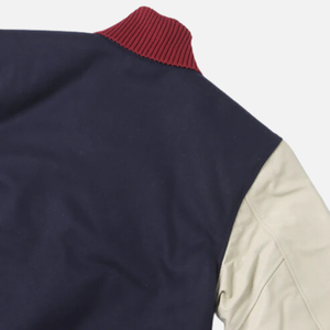 Chaquetas Varsity Personalizadas de Alta Calidad con Logotipo, Tallas Grandes, Chaqueta Bomber de Invierno con Cuello Alto, Mangas de Cuero PU, Estilo Hip Hop, Envío Rápido - Product Image 6