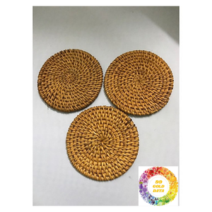 Elegant Natural Rattan Placemats Handmade <b>Charger</b> <b>Plates</b> Table Decoration for Wedding Dining and Rustic Wall Hanging - Product Image 3