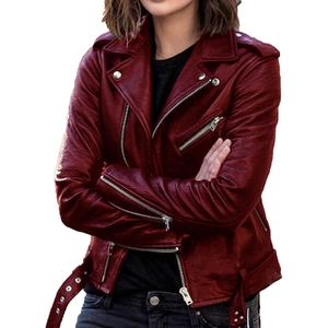 Women's Premium Motorcycle Sheep Leather Jacket With Genuine Warm Winter Shearling Coat Custom Fashion Wear - Product Image 6