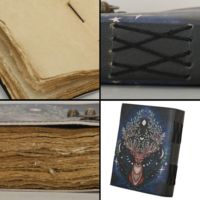 Diario de Cuero Vintage Pocke, Diario de Viaje Retro, Cuaderno de Papel Hecho a Mano, 9x7 Pulgadas, Tapa Dura, Cuaderno de Bocetos de Acuarela, Regalo