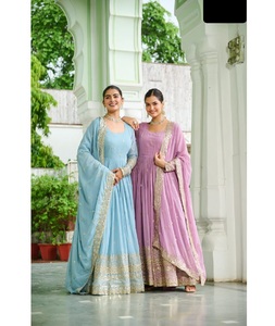 Nuevo diseñador de ropa de boda y Festival para mujeres, trabajo de bordado pesado, Anarkali, colecciones de vestidos listos para usar con traje de talla grande - Product Image 1