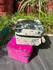 Nouveau Western élégant fabriqué à la main métallique cheveux sur cacher fourrure cuir boîtes à bijoux mignon voyage bijoux essentiels stockage minimal - Product Image 2