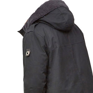 Nouvelle veste parka d'hiver pour homme, couleur unie, col montant, logo frontal, imperméable, respirante, fermeture éclair, vêtement décontracté - Product Image 4