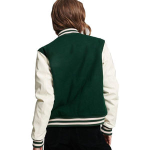 Venta al por mayor de alta calidad para mujer Varsity Jacket Bomber chaqueta de béisbol de gran tamaño prendas de vestir exteriores de invierno elegante Letterman mezcla de lana - Product Image 3