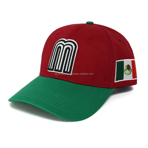 Custom Adjustable Mexico Baseball Hat Classic Mexican 6 Panel Baseball <b>Cap</b> 3D Embroidery Hats for Men <b>Women</b> Adult Red Green - Product Image 5