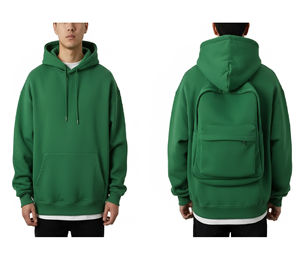 Sweat à capuche unisexe surdimensionné d'hiver, chaud, en polaire épaisse, uni, teint, polyester/coton écologique, streetwear personnalisé - Product Image 2