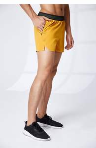 Short de sport de haute qualité pour hommes Short de yoga à séchage rapide respirant taille moyenne avec poche motif solide - Product Image 2