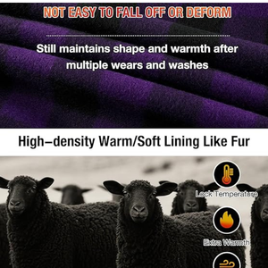 Warm Solid Knitted <b>Hoodie</b> Jacket for Men in Purple Black Cozy <b>Quilted</b> Design Windproof Eco-Friendly Crafted Soft Spandex/Cotton - Product Image 6