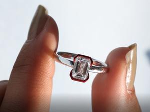 แหวนหมั้นเพชรสำหรับปลูกในห้องแล็บสีทอง14K ที่ได้รับการรับรองจาก IGI - Product Image 2