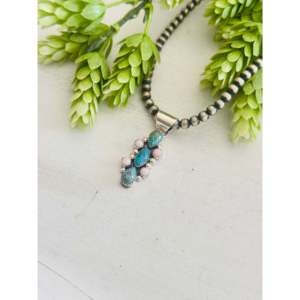 Colgante de Plata de Ley Navajo con Diseño de Ancla y Turquesa Multicolor Hecho a Mano en India - Product Image 2