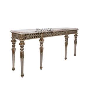 Luxury Classic Console <b>Table</b> with Marble Top Handcrafted Wooden Design <b>Gold</b> Accents Elegant French Style Furniture - Product Image 3