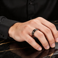 Anillo de Acero de Tungsteno de Primera Calidad JLM, Chapado en Oro Rosa, Martillado, para Hombre y Mujer, Anillo de Boda, Joyería para el Dedo