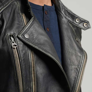 Chaqueta de cuero genuino para hombre de High Street hecha en fábrica 400GSM Stand Collar cómodo diseño de invierno al por mayor - Product Image 4