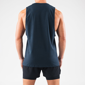 <b>Men's</b> High Quality Gym <b>Vest</b> Top Custom Logo Muscle Fit <b>Ribbed</b> <b>Vests</b> Breathable Tank Top - Product Image 3