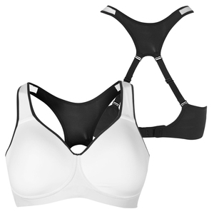<b>Black</b> And White Color Sports Bra Unique Design Eco Friendly Strength Fully Out Of Sleeves Best Elastic New Sports Bra For Women - Product Image 3