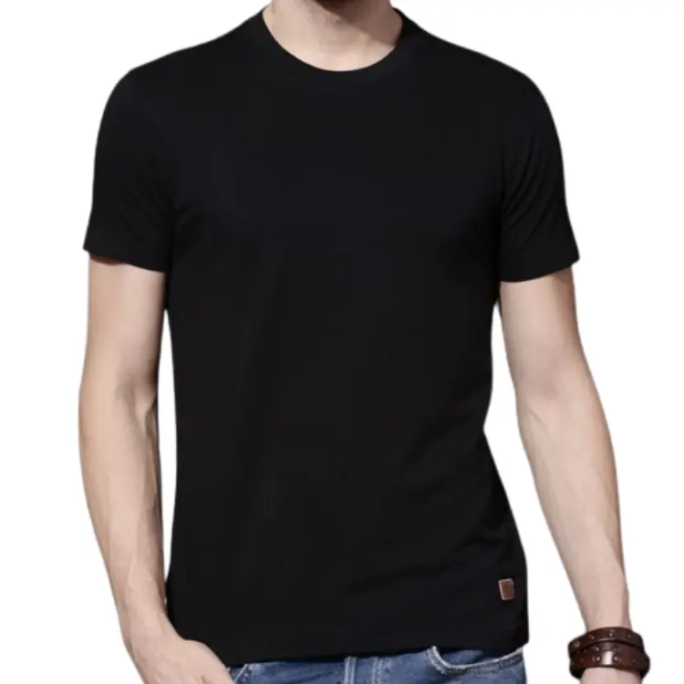 Fabrik Lager Kurzarm Männer Kleidung Custom Design Kleidung Mann O-Ausschnitt T-Shirt super weiche Baumwolle Bio-T-Shirt