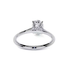 Bague de fiançailles en diamant créé en laboratoire de coupe ovale 6x8 14k bijoux en or blanc F couleur VS1 bijoux de clarté certificat IGI - Product Image 5