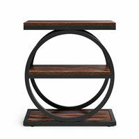 Table de chevet moderne et contemporaine en bois massif à trois niveaux avec rangement, meuble de chambre durable et écologique pour la maison et l'hôtel