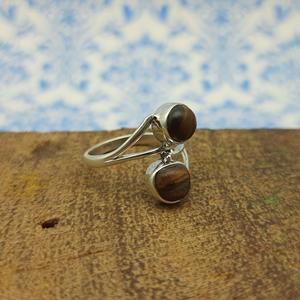 Trendy2025 Plata de Ley 925 Ojo de tigre Piedra preciosa Hecho a mano Bohemio Artesanal Diseñador Anillo de plata Joyería minimalista - Product Image 2