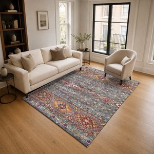 <b>RUGS</b> DEPOT LXDP-0880 Wholesale Terracotta Gold Modern Vintage Digital Printed Machine Washable Chenille Area <b>Rug</b> <b>Non</b> <b>Slip</b> - Product Image 2