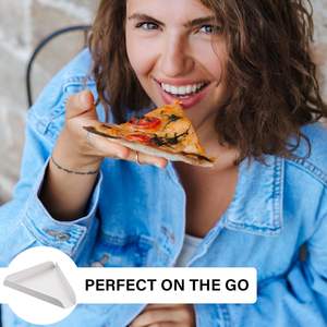 Plato de cuña para pizza individual blanco, bandeja para rebanadas de pizza de cartón, platos hechos a medida que garantizan que el material de calidad no se rasgue ni se doble - Product Image 3