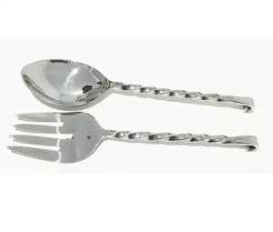 Double Shade Durable Dish Washer Safe Salad Server Eco-Friendly Steel Handle Stainless Steel Salad <b>Serving</b> <b>Spoon</b> Handcrafted - Product Image 6