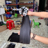 Penjualan laris pemanjangan rambut mentah Vietnam kualitas Premium jalinan rambut kualitas Remy tulang lurus halus kutikula rambut manusia