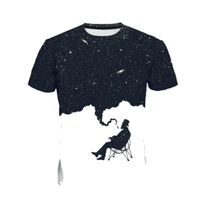 T-shirts à manches courtes pour hommes en coton/fibre de bambou, respirants, à séchage rapide, tissu tricoté par sublimation, haute qualité - Product Image 2