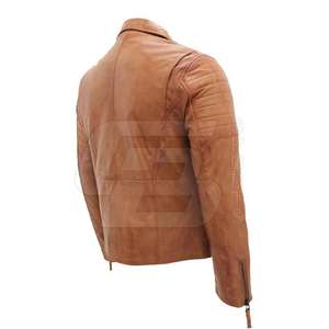 Chaquetas de cuero de invierno de alta calidad para hombre, cortavientos de motociclista ajustado con cuello levantado, abrigos de moda - Product Image 6