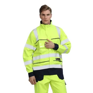 Fire Retardant workwear hi vis Boiler Suit Cotton welder Working Uniform hi visibility