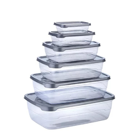 Ensemble de contenants de stockage alimentaire en plastique au design moderne, en matériau PP, avec couvercle à fermeture facile, hermétique, anti-fuite, compatible micro-ondes et congélateur, emballé