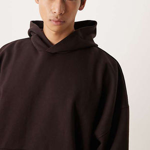 Sweat à capuche en molleton tricoté polyester/coton Ville Sports, de haute qualité, épais, style basique oversize, décontracté - Product Image 5