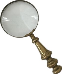 Loupe en métal en laiton à poignée ergonomique de forme ronde avec lentille transparente conçue pour une longue utilisation confortable - Product Image 3