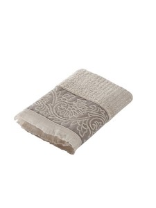 Beige Bamboo Jacquard Terry <b>Towel</b> 50*90cm 70% Bamboo 30% Cotton Blend Extra Soft High Absorbency Decorative Sevim Style 500 GSM - Product Image 3