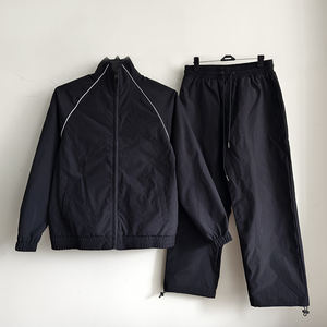 Conjunto Deportivo de Invierno para Hombre, Talla Grande, Transpirable, Ligero, Chaqueta Cortavientos de Algodón Lavado al Ácido, Capucha, Color Sólido, Personalizable - Product Image 1