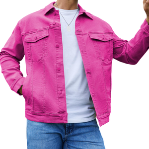 La última chaqueta vaquera para hombre, prendas de vestir exteriores de moda con tela duradera transpirable cómoda, perfecta para un estilo informal moderno - Product Image 5