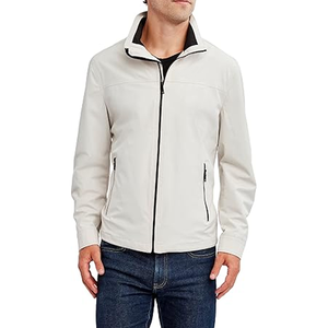 Chaqueta cortavientos informal y ligera con cremallera completa para hombre, chaqueta de golf resistente a la intemperie, chaqueta sostenible personalizada, bombardero con letras divididas - Product Image 1