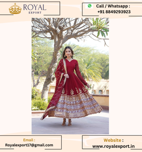 Nouvelle collection de fausses robes de soirée avec broderie Dupatta - Product Image 3