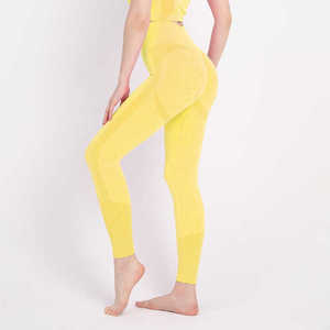 Wholesale High Fashion Women's Custom Hip Lift Yoga Pants Breathable Spandex/Nylon <b>Leggings</b> High Waist Solid Pattern Pure Color - Product Image 3