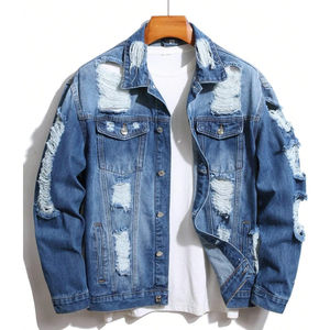 Chaqueta Vaquera de Mezclilla para Hombre OEM 2026, Chaqueta Informal de Otoño, Abrigo con Botones de Mezclilla, Chaqueta Vaquera Extra Grande para Hombre - Product Image 1