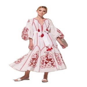 Robes décontractées imprimées fluides pour femmes Wrap formel col en V à volants robes Boho à plusieurs niveaux robe Maxi florale à manches longues - Product Image 1