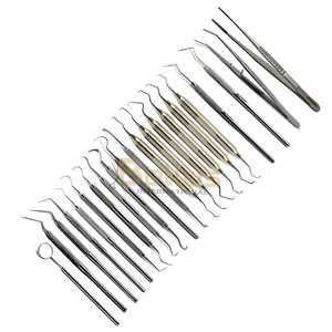 Juego completo de instrumentos de cirugía periodontal al por mayor, tijeras de curetas dentales de acero inoxidable esterilizables en autoclave - Product Image 1