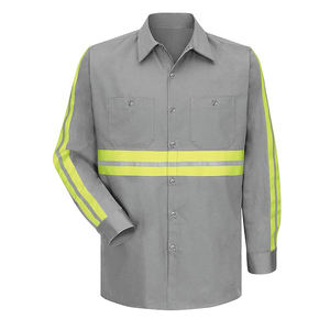 Chemise réfléchissante de sécurité pour vêtements de travail d'hiver haute visibilité peut être personnalisée chemise de sécurité à manches longues avec logo personnalisé chemise boutonnée - Product Image 3