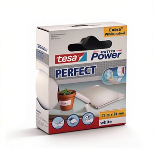 Extra Power 56343 <b>White</b> Fabric <b>Tape</b> 2.75 m Length 38 mm Width 1 Roll for TESA Office Adhesive <b>Tape</b> - Product Image 3