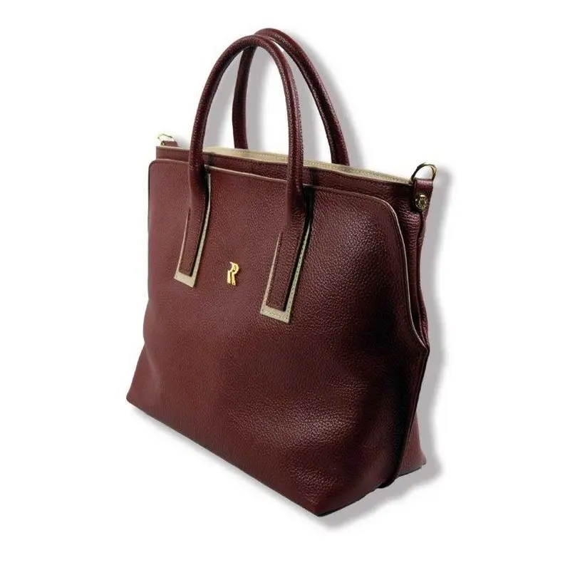 Made In Italy Women's Bag Shoulder Bag Soft Calfskin Internal Compartment With Zip Double Handle Handbag Shoulder Strap