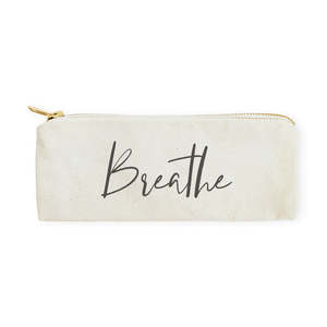 Breathe Linen <b>Makeup</b> Organizer Pencil <b>Case</b> and Travel Pouch Portable with Custom Logo and Letter Pattern - Product Image 1