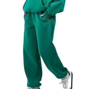Hot Selling 100% Cotton Fleece Women's Oversized Long <b>Pullover</b> Tracksuit Custom Logo Casual Solid Pattern Winter Season Suitable - Product Image 4