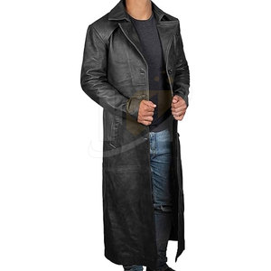 Winter Use Oversized Fashion Leather Coat Slim Fit Solid Color 2025 Leather Coat For Men Solid Color - Product Image 6