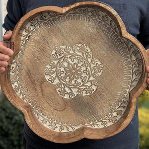 Plateau de service en bois de manguier massif de haute qualité plateau de table basse hôtels et restaurants utilisent plateau de service en bois personnalisé prix bon marché - Product Image 4