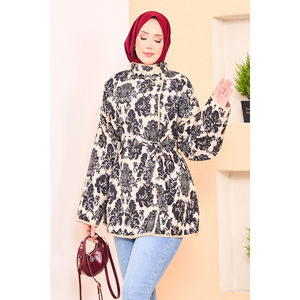 Reversible Piped Ethnic <b>Pattern</b> <b>Quilted</b> <b>Jacket</b> for Ladies Satin Leather Outerwear Linen Lining Autumn/Winter Coat Boho Style XL - Product Image 5